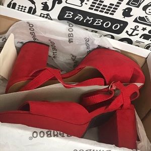 Red block heels!